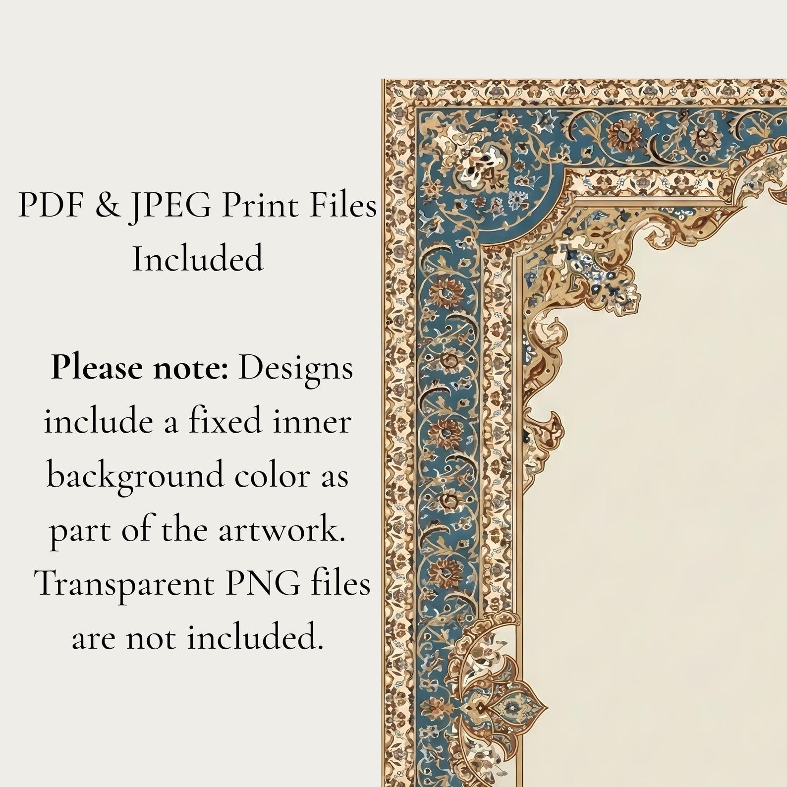 Rug Border Frame A3 A4 Printable, Iranian Carpet Ornate Floral Border ...