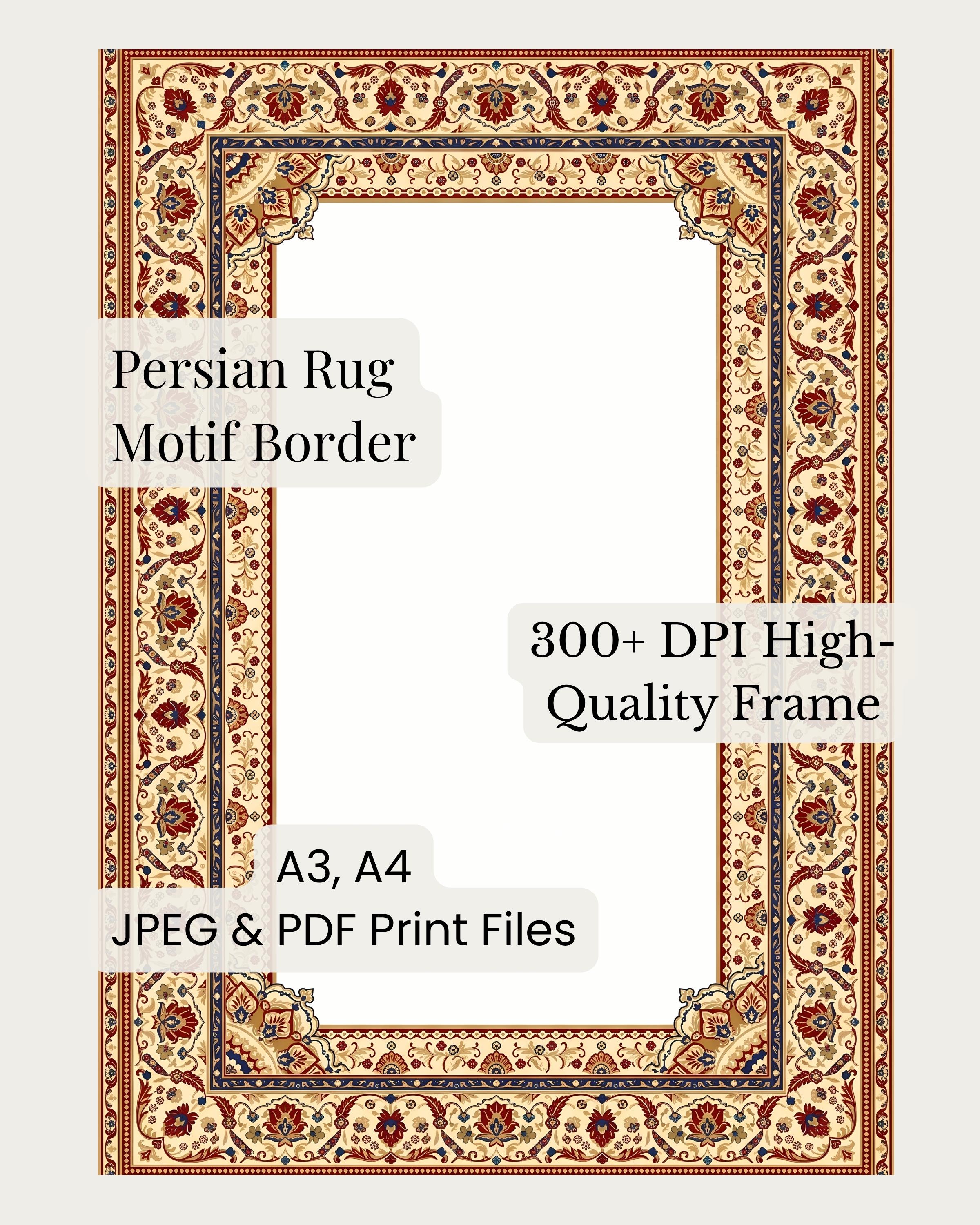 Manuscript Rug Ottoman Manuscript Frame Border, Arabic Eastern Oriental Rug Style ...