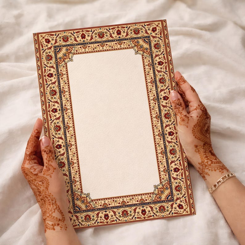 Manuscript Rug Ottoman Manuscript Frame Border, Arabic Eastern Oriental Rug Style ...