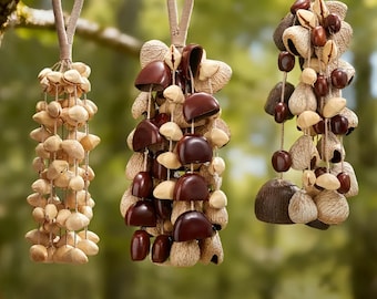 Handmade Natural Fruit Shell Bell – Rainforest Sound, Meditation Aid, Hanging Decor