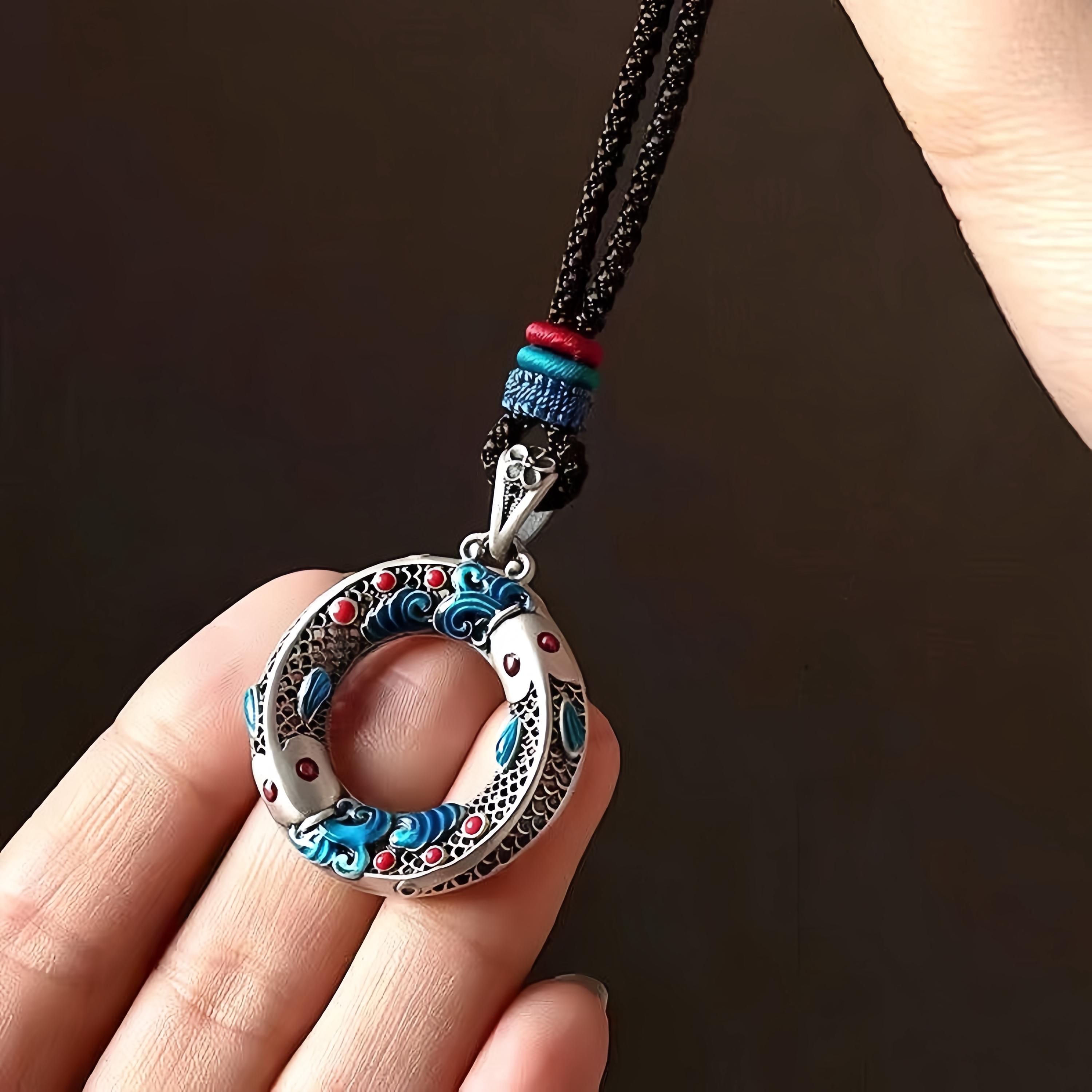 Chinese silver necklace vintage - Etsy 日本