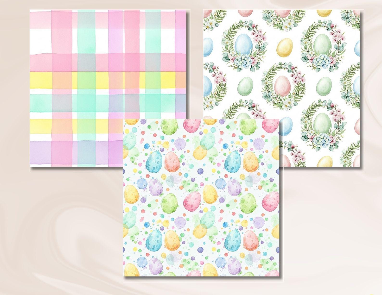 Easter Digital Paper Pack, Watercolor Eggs, Floral Designs (34 Jpgs) - Etsy