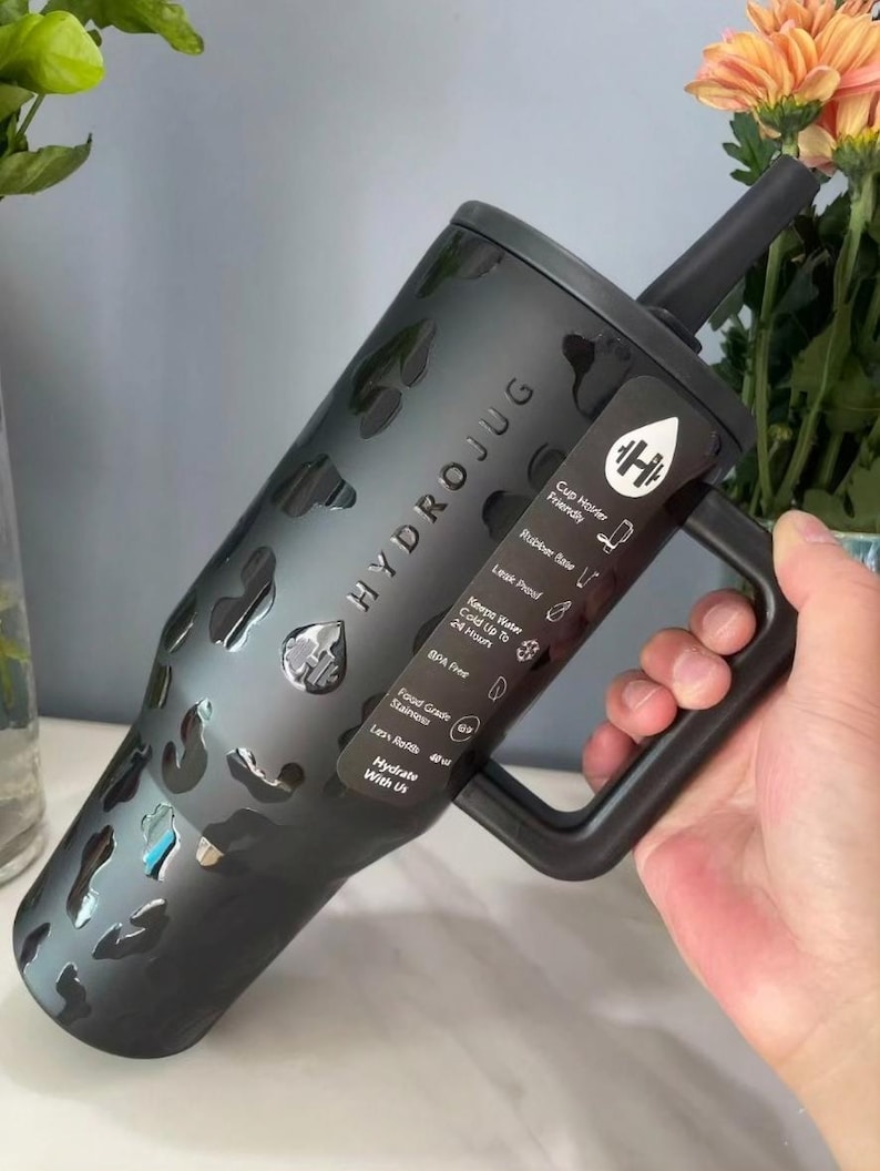 Hydrojug 40oz Traveler Tumbler – Personalized With Coffee Grid | Gift for Her | Traveler Cup