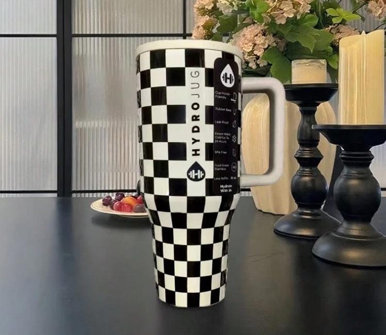 Hydrojug 40oz Traveler Tumbler – Personalized With Aubrie Checkers | Gift for Her | Traveler Cup