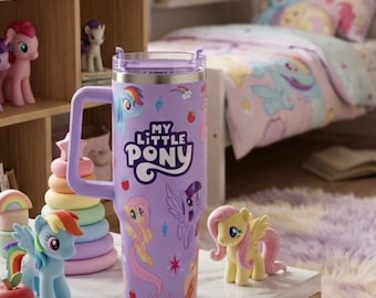 My Little Pony 40oz Stainless Steel Tumbler | Car Travel Mug | Birthday Gift for Girls & Kids
