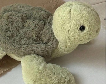 Joli jouet en peluche tortue crème - Cadeau animal en peluche doux pour les enfants, un anniversaire, un mariage ou une décoration de bureau