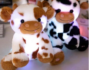 Peluche vache lumineuse | Peluche faite main pour enfants