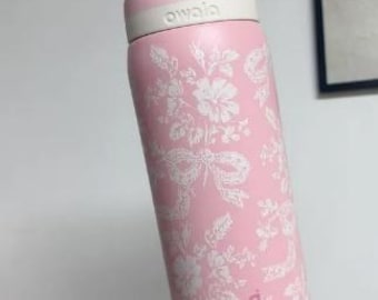 Gourde Owala de 32 oz - Personnalisée avec un motif floral rose