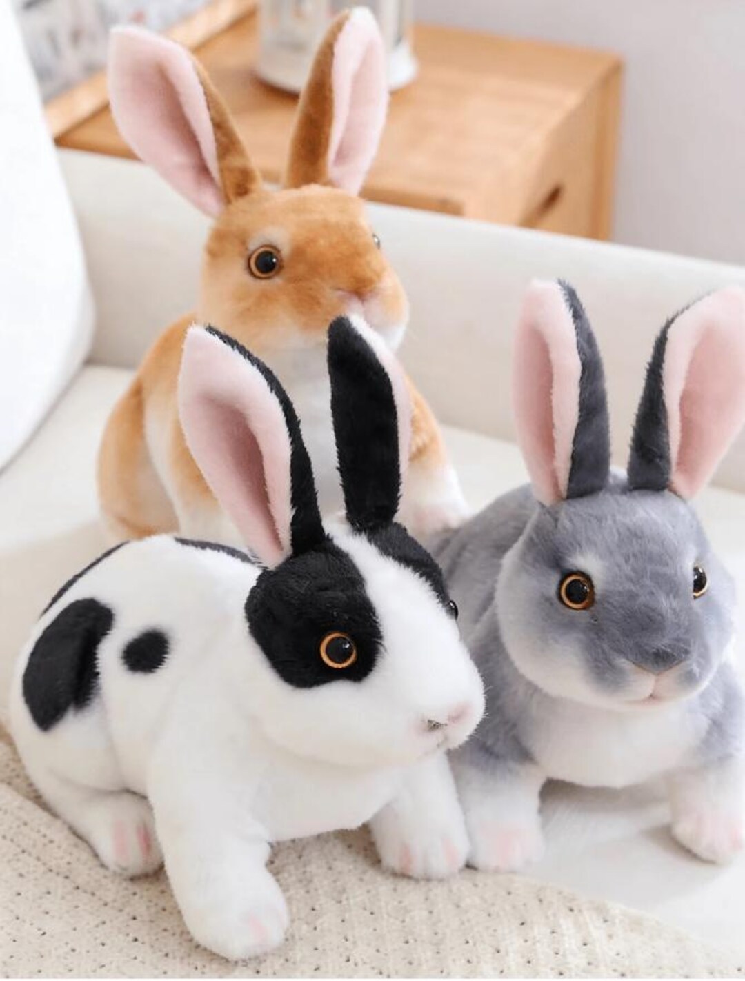 Personalized White Bunny Plush – Soft Realistic Rabbit Toy for Kids ...