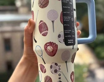 Gobelet de voyage Hydrojug 40 oz – personnalisé avec l'icône Sports | Cadeau pour elle | Coupe du voyageur