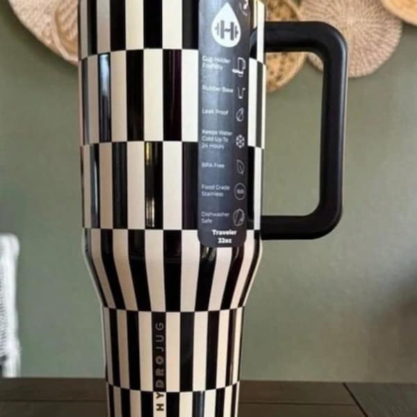 Hydrojug 40oz Tumbler – Personalized With Black Tie | Gift for Her | Traveler Cup