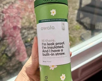 Gourde Owala 32 oz gravée - Motif chrysanthème personnalisé