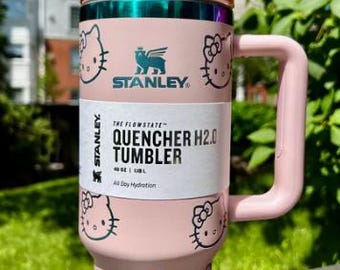 Stanley Pink Colorful 40oz Tumbler Personalized with Hello Kitty | Cute Gift for Her | Birthday Present | Travel Mug