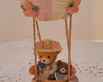 Vintage Bainbridge Bears Collection Figurine, Sarah and Benjamin Happiness is for Sharing, 233 Carlton Cards, Limited Edition