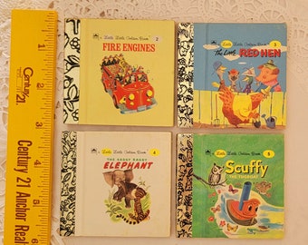 4 Original Little Little Golden Books, 1990s Miniature Classics 24 Pages, New-Old stock