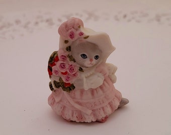 Vintage Cucumber Kitty Figurine by Schmid 1992 Miniature