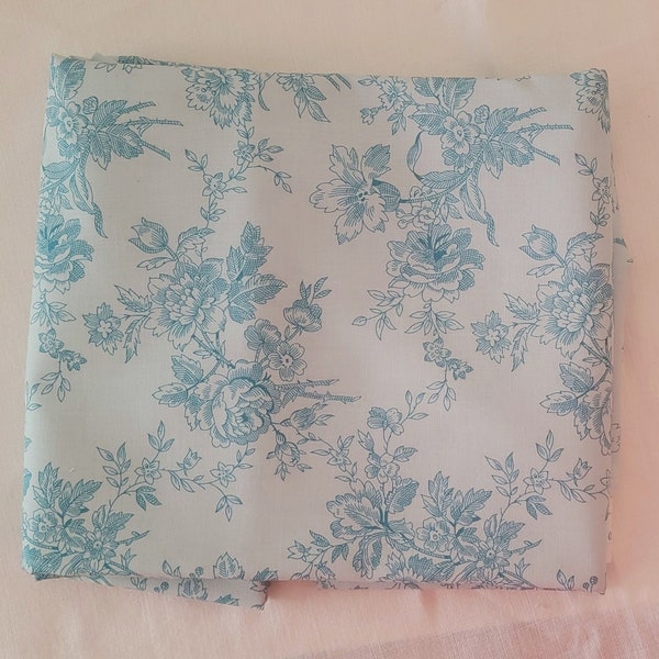 Blue Toile Fabric Etsy