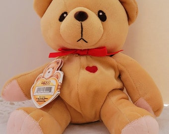 Cherished Teddies Plush Bean Bag "The Teddie With The Heart Of Gold #541222 1990s with original tag