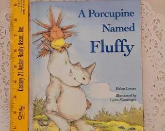 A Porcupine Named Fluffy, Vintage Children's Book by Helen Lester, Hardback by Weekly Reader 1980s