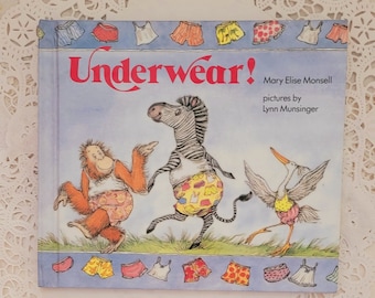 UNDERWEAR! 1988 Vintage Children's Book, sweet book about friendship and animals