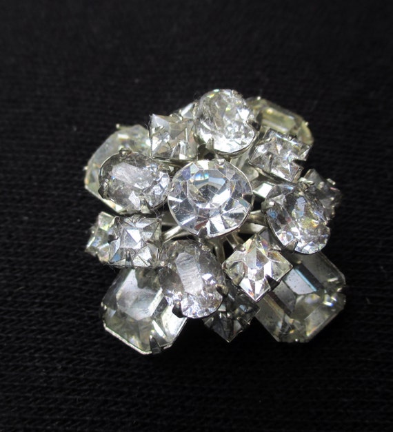 Vintage or Antique Glass Rhinestone Brooch - image 1