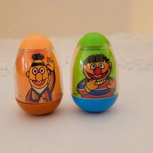 Vintage Bert and Ernie Weeble Wobble from Sesame Street Muppets 1980s Vintage Toys