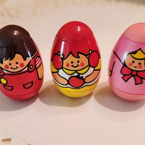 3 Vintage Rare, Original Peelable Weebles, 1970s Vintage Toy, Weeble Family-Boy, Girl, Baby