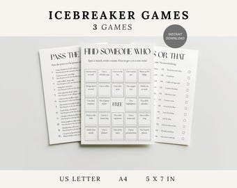チームビルディング オフィスゲーム バンドル 印刷可能なアイスブレーカー ビンゴ 自己紹介 会話のきっかけゲーム 楽しい仕事ゲーム ハッピーアワーゲーム