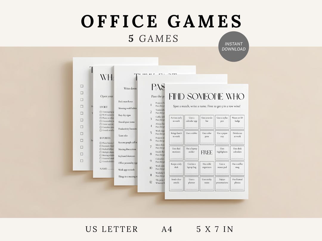 Team Building Office Party Game Bundle Printable Icebreaker Game ...