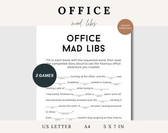 Office Mad Libs, Madlibs Game, Office Team Activity, Office Party Games, Workplace Icebreaker, Printable Team Building Game, Dinner Party