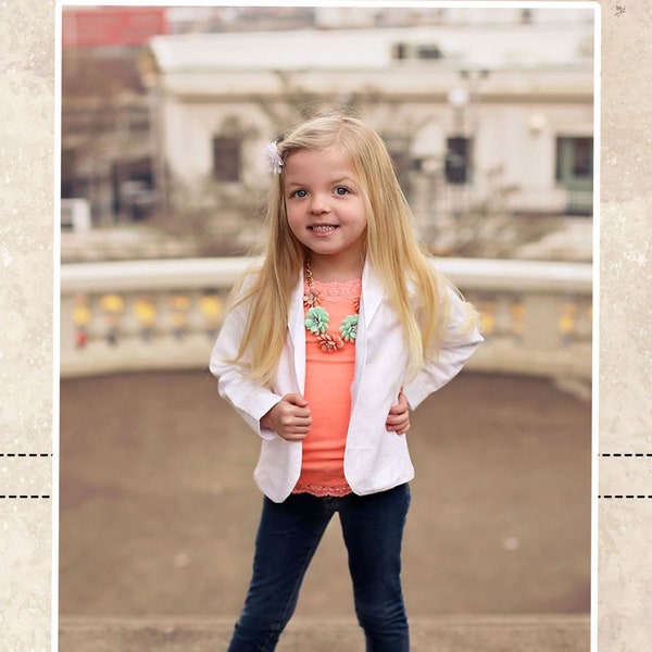Roxie's Fitted Blazer for PDF Pattern Sizes 6/12m to 15/16 Kids Plus FREE Doll Pattern
