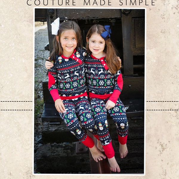 Aries’ Two-Piece Knit Pajamas Sizes 2T to 14 Kids PDF Pattern