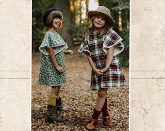 Mariposa's Winged Top and Dress PDF Pattern sizes 2T to 14 girls