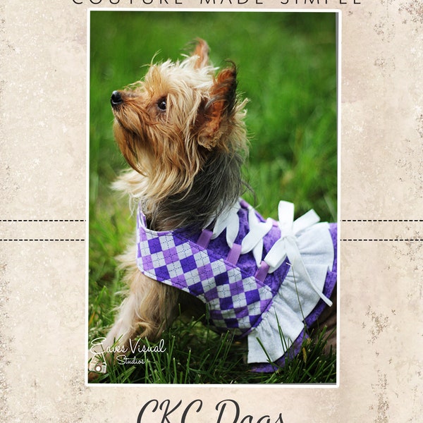Charlotte's Corset-Style Small Breed Dog Harness Top PDF Pattern sizes XS to XL