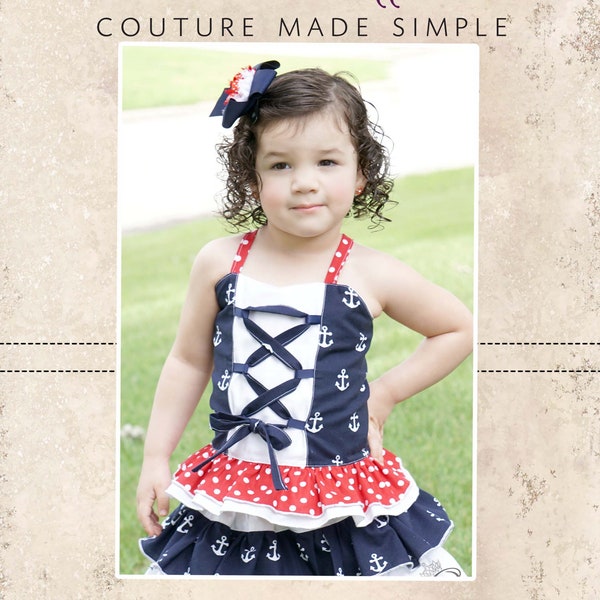 Charlotte's Corset Top PDF Pattern Sizes 6/12 months to 8 girls Plus FREE Dolls Pattern