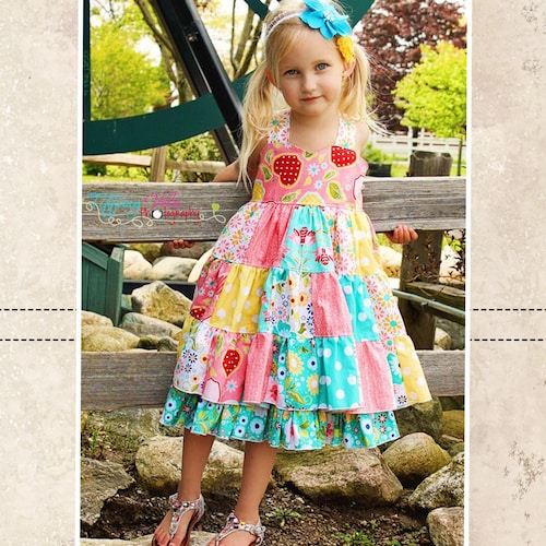 Lola's Tiered Twirly Dress PDF Pattern Size 6/12 Months to | Etsy