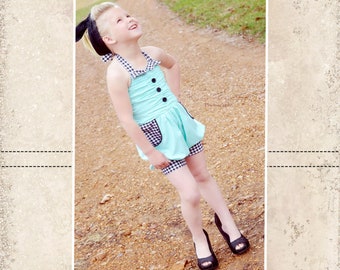 Sandy's Rockabilly Romper PDF Pattern Size 6/12m to 8 Kids