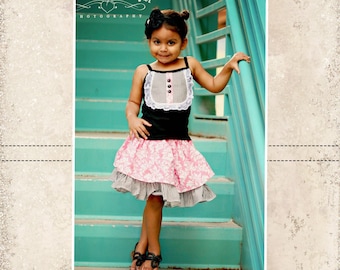 Antoinette's Double Layer Twirly Skirt PDF Pattern sizes Newborn to 8 Kids