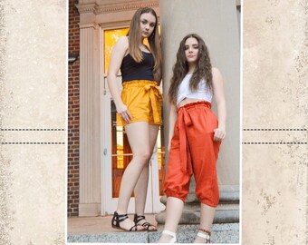 Century's High Waisted Elastic and Paperbag Pants, Capris, & Shorts Sizes XXS to 3X Adults PDF Pattern | A0 Pattern Pieces Included