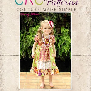 Molly's Faux Apron Peasant Dress PDF Pattern size Newborn to 8 Kids Plus Free Doll Pattern image 1