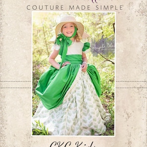 Evangeline's Elegant Ballgown Sizes 6/12m to 8 Kids PDF Pattern