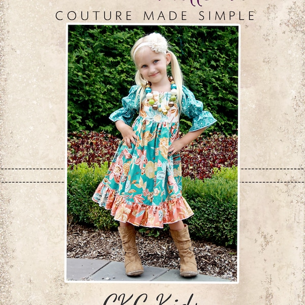 Marissa's Perfect Peasant Dress PDF Pattern sizes Newborn to 15/16 Kids Plus Free 18" Doll Pattern