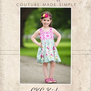 Teagan&#39;s Fitted Bubble Dress PDF Pattern sizes 6/12 months to 8 Plus FREE Doll Pattern