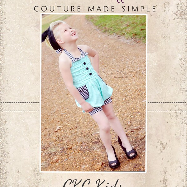 Sandy's Rockabilly Romper PDF Pattern Size 6/12m to 8 Kids