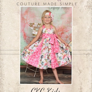 Gwen's Sweetheart Godet Dress PDF Pattern size 6-12 months to 8 Kids Plus FREE Doll Pattern