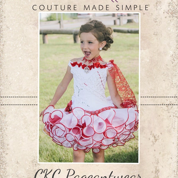 Odette's Off-Shoulder Flare Bodice Sizes NB to 8 Kids PDF Pattern | Pageants | Pageantwear | Glitzy | Glitz | Shell