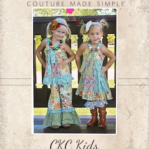 Grace's Twirly Center Knot Dress and Top sizes 6/12m to 8 Kids and Dolls PDF Pattern | Boutique Style  | Sewing Pattern