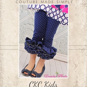 Eloise's Knit Ruffle Leggings Sizes Newborn to 8 Kids  PDF Pattern