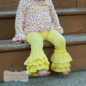 Kelsey's Ruffled Leggings Sizes NB to 16 Kids and Doll PDF Pattern | A0 and Projector File | Babies | Toddlers | Tweens | Ruffles