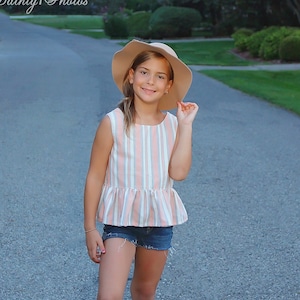 Marcella&#39;s comfortabele top en jurk PDF Patroonmaten: 2T t/m 14 meisjes